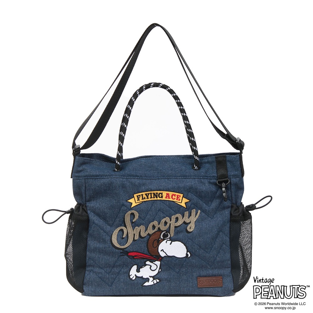 【OUTDOOR PRODUCTS】<br>PEANUTSコレクション スヌーピー 2Wayロープショルダーバッグ ODB038