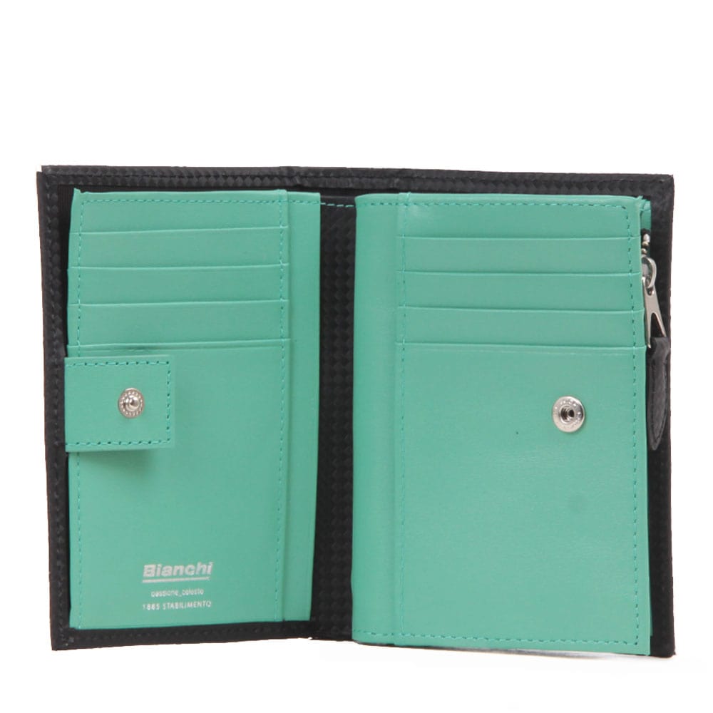 【Bianchi】 カーボン調レザーミドルウォレット BIG1102