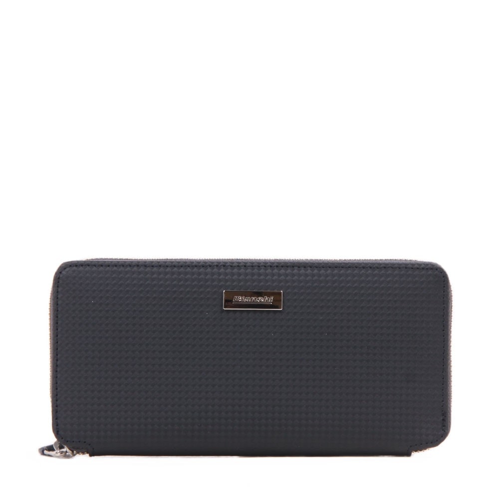 【Bianchi】 カーボン調レザーロングウォレット BIG1103