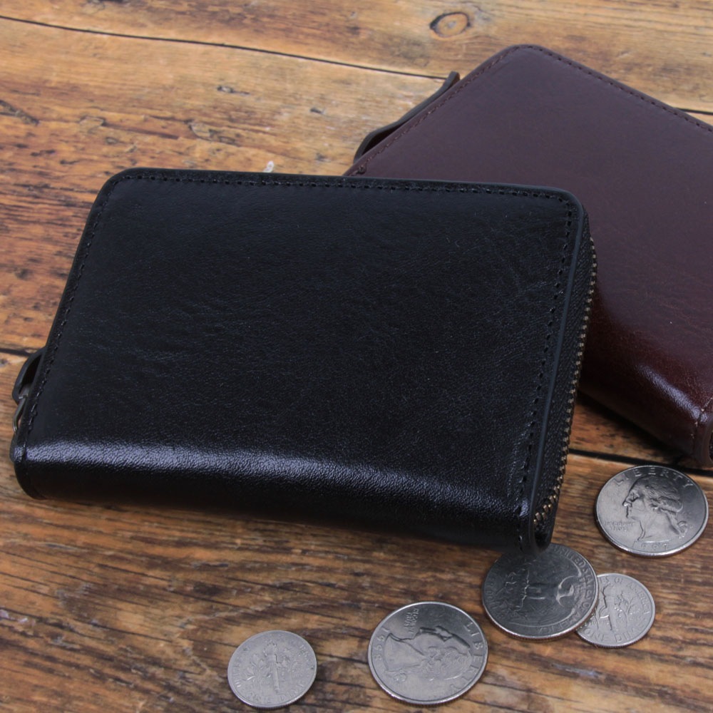 【AVIREX】<br>イタリアンレザー ラウンド ミニ 財布 AX9104