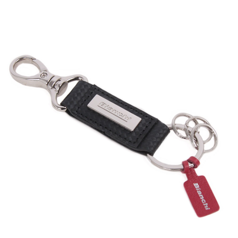 【Bianchi】 カーボン調レザー キーホルダー BIG1104