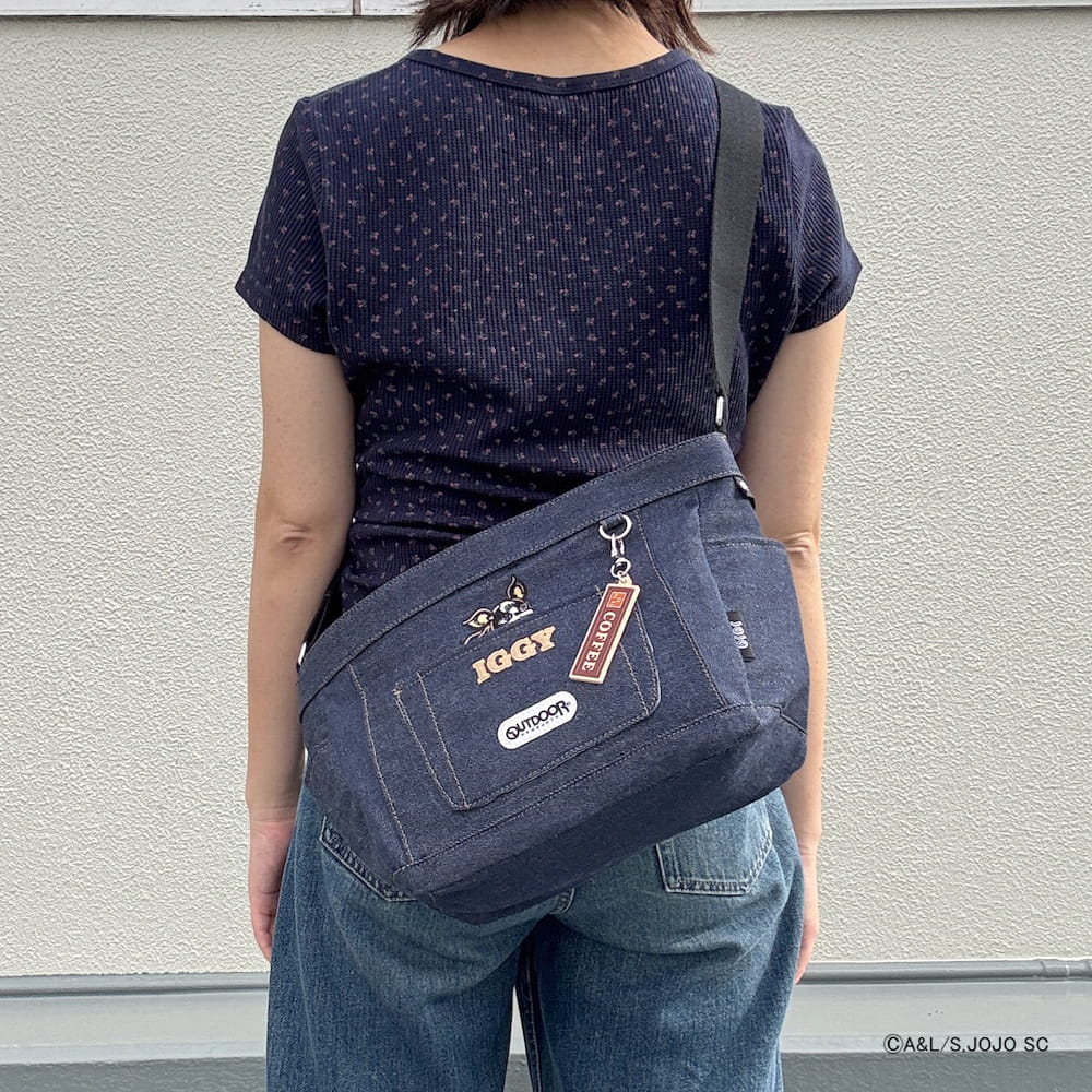 【アニメ『ジョジョの奇妙な冒険 スターダストクルセイダース』OUTDOOR PRODUCTS】 <br>イギーモチーフキャンバスショルダー ODJO11