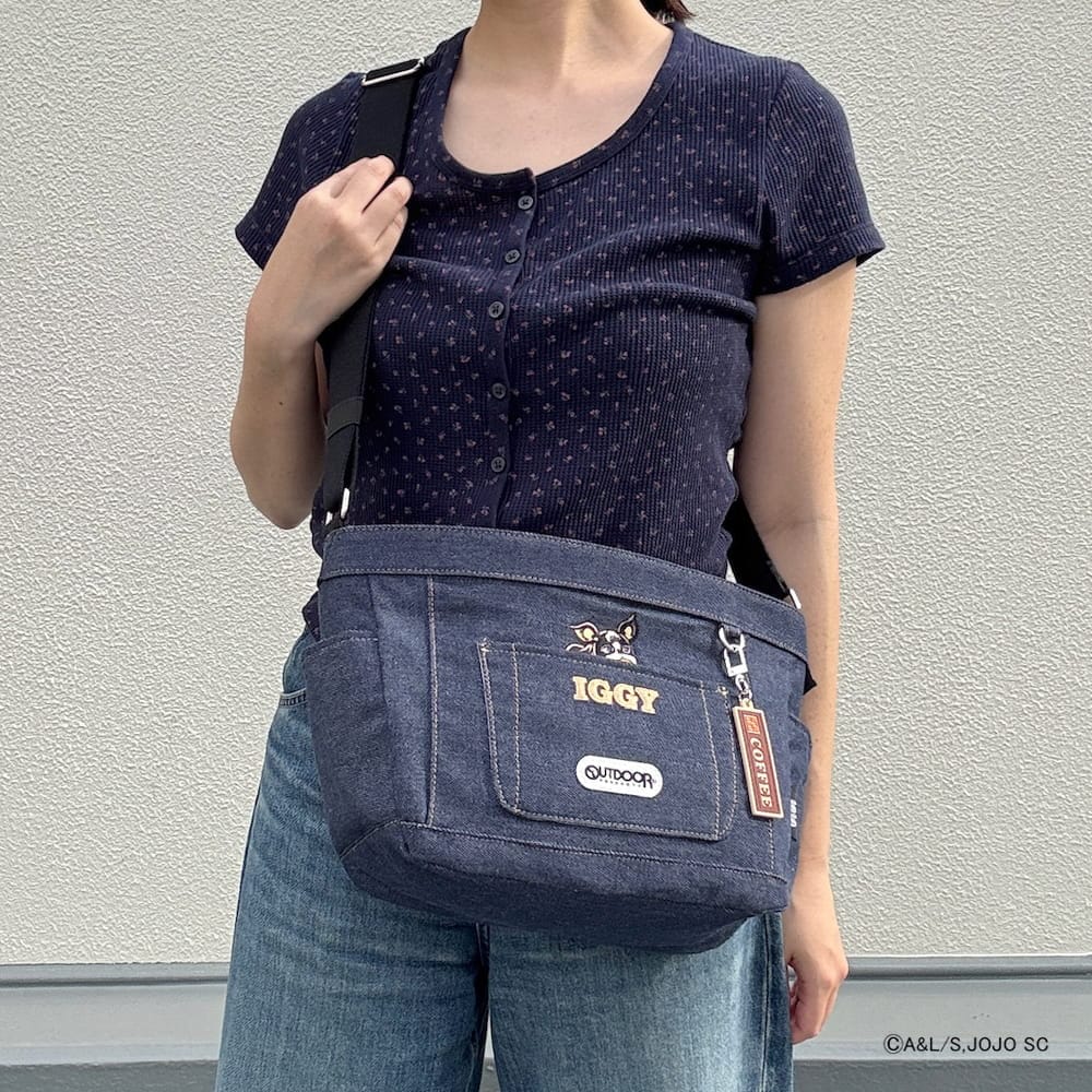 【アニメ『ジョジョの奇妙な冒険 スターダストクルセイダース』OUTDOOR PRODUCTS】 <br>イギーモチーフキャンバスショルダー ODJO11