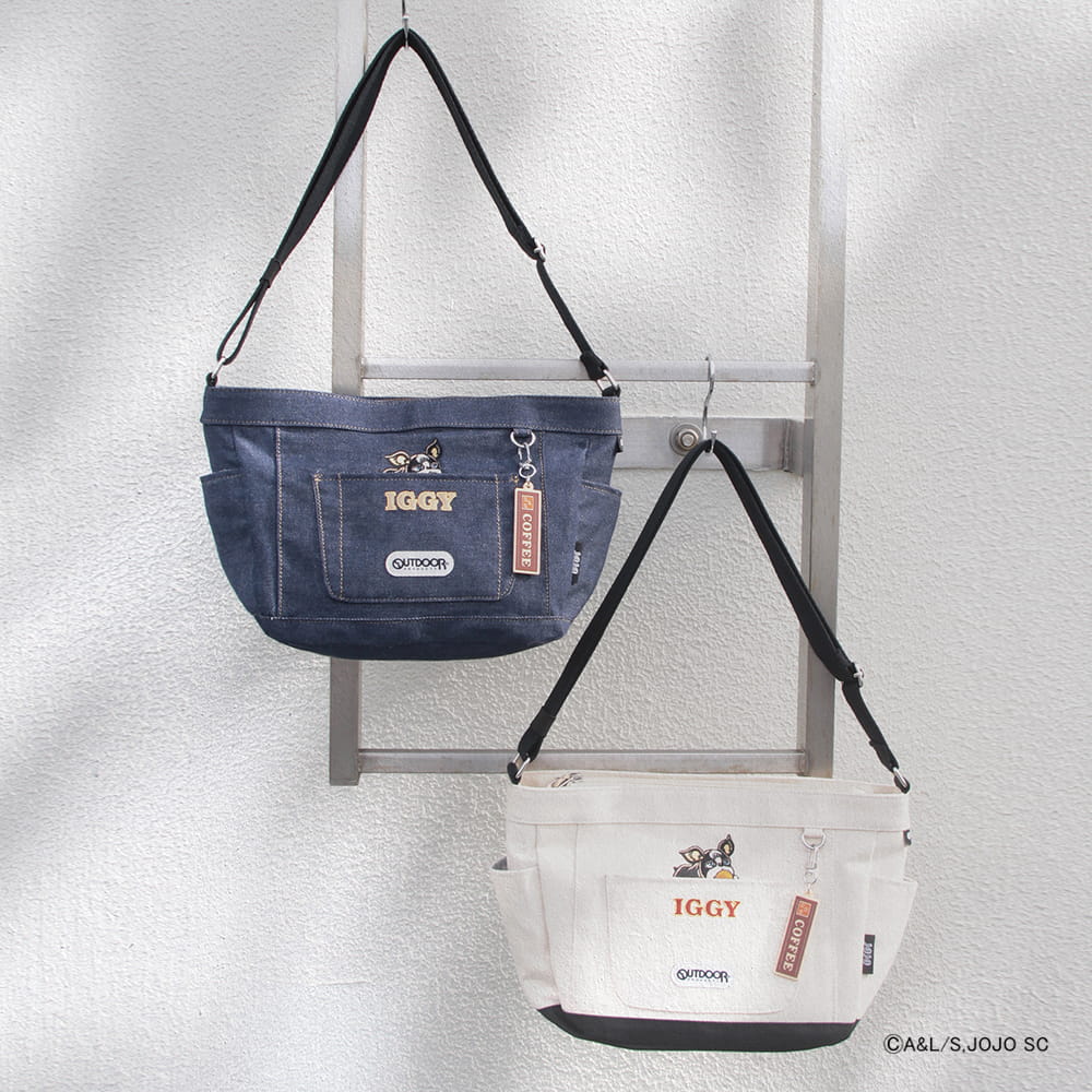 【アニメ『ジョジョの奇妙な冒険 スターダストクルセイダース』OUTDOOR PRODUCTS】 <br>イギーモチーフキャンバスショルダー ODJO11