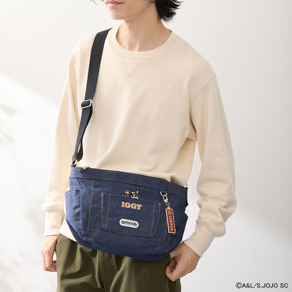 【アニメ『ジョジョの奇妙な冒険 スターダストクルセイダース』OUTDOOR PRODUCTS】 <br>イギーモチーフキャンバスショルダー ODJO11