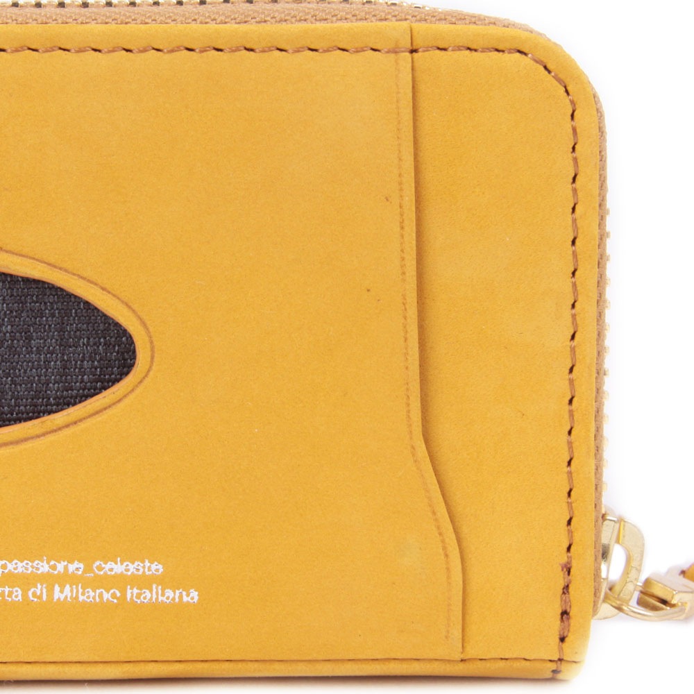 新色チャ追加 【Bianchi】　ヌバック革パスケース付小銭入れ　BIE1001