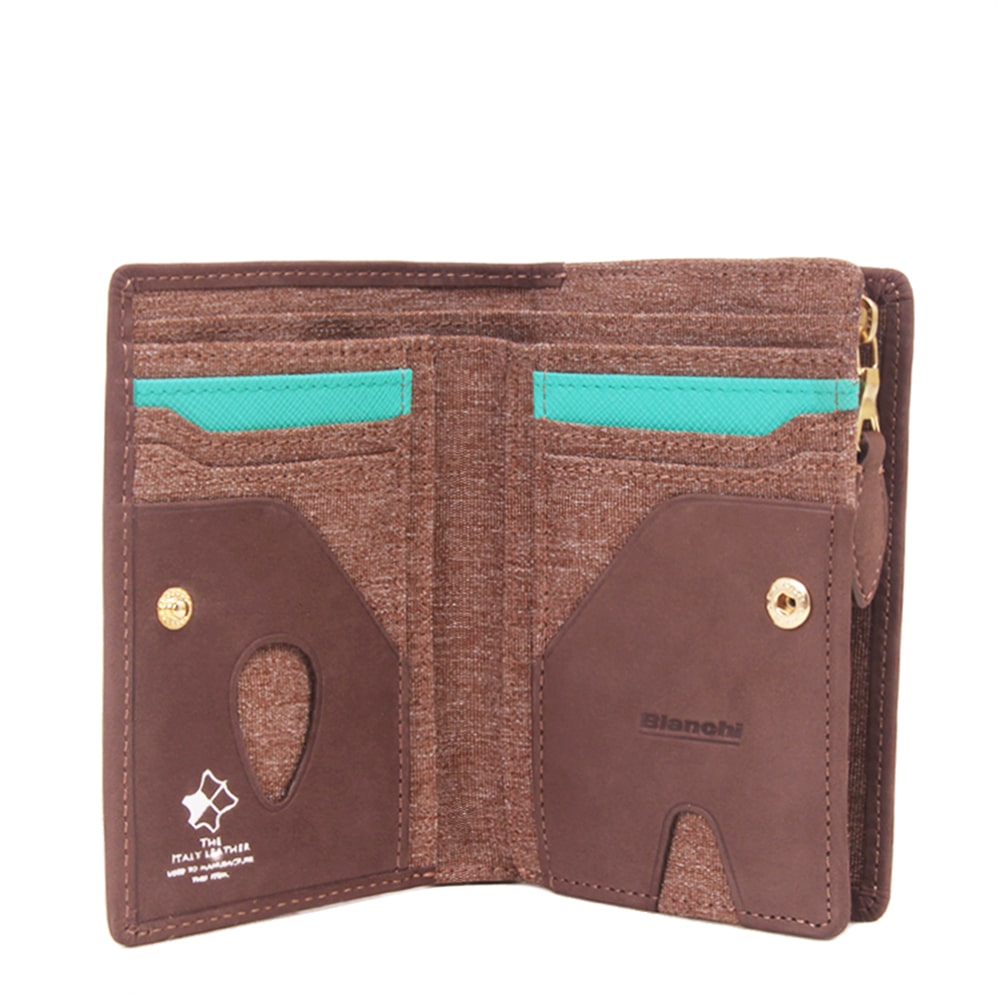 新色チャ追加 【Bianchi】　ヌバック革LFミドルウォレット　BIE1004