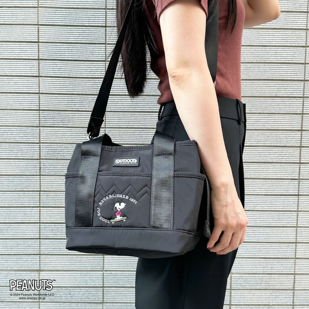 【OUTDOOR PRODUCTS】<br>PEANUTSコレクション スヌーピー 2WAYトート ODB024