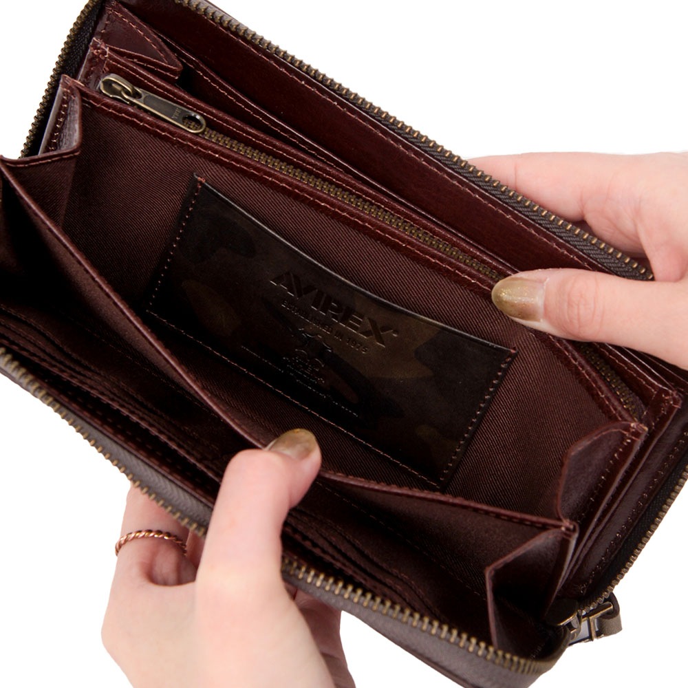 ≪Lightning（ライトニング）掲載商品≫<br>【AVIREX】BEUDE LIMITED ラウンド長財布　AX9102M