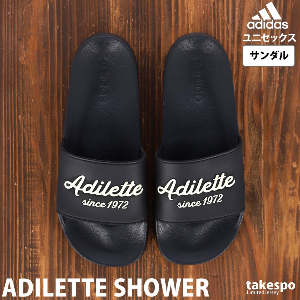 アディダス ユニセックス ADILETTE SHOWER U シューズ adidas シャワーサンダル スポーツサンダル 遠征 合宿 10010062 GW8747 BLK