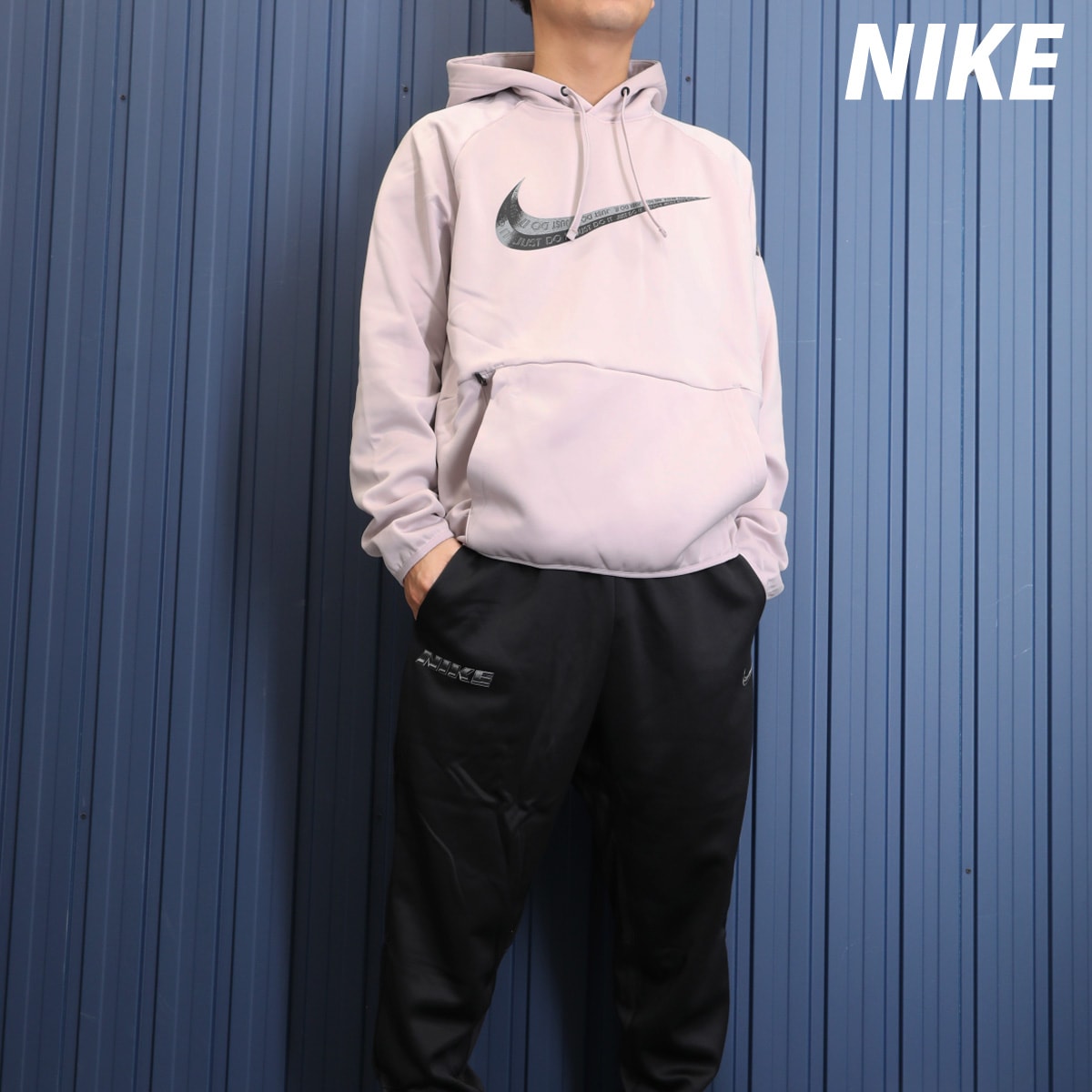M 新品 ナイキ スウェット セットアップ 上下 フーディ オーバーサイズ Men& Women NO1 Broken swoosh Setup Hoodie and Pants Set