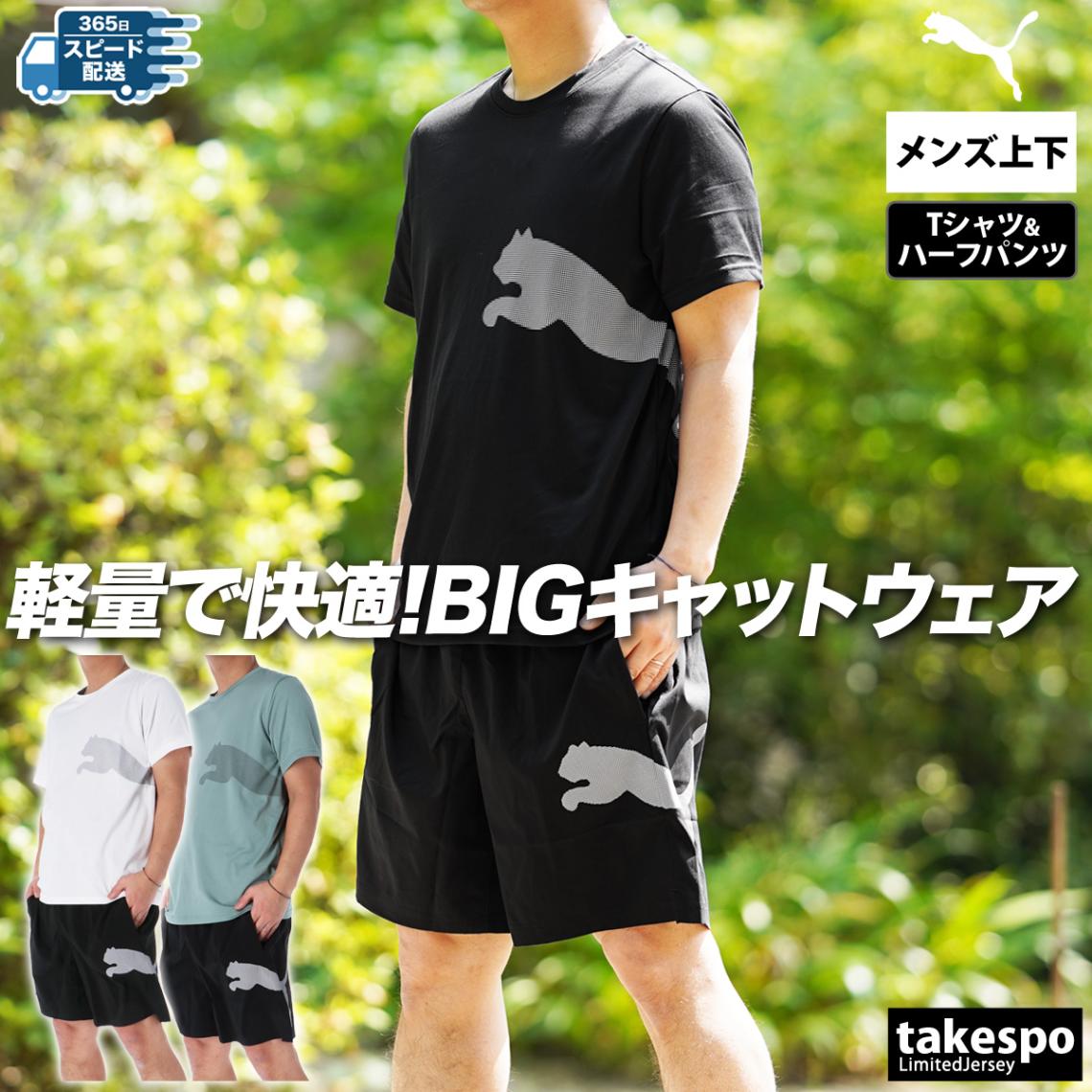 プーマ Tシャツ ハーフパンツ 上下 セットアップ メンズ 半袖 ビッグロゴ クルーネック グラフィック 吸汗 速乾 ドライ TAD BIG LOGO PUMA 527364 新作 優良配送