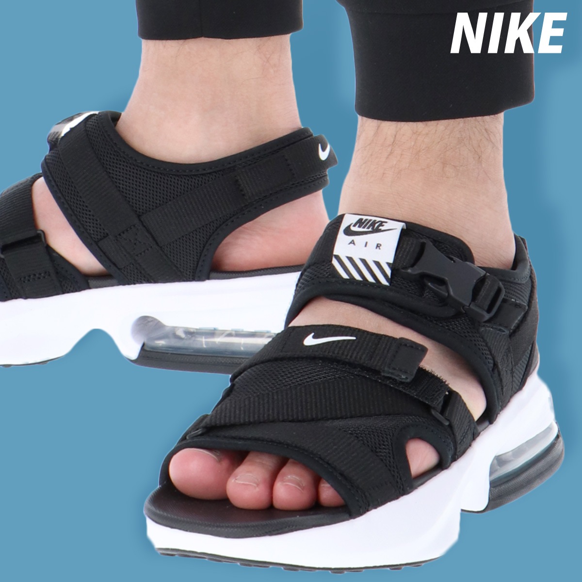 ナイキ メンズ エア マックス ソル シューズ NIKE スポーツサンダル ストラップ マジックテープ スポサン 厚底 DD9972002 BLK