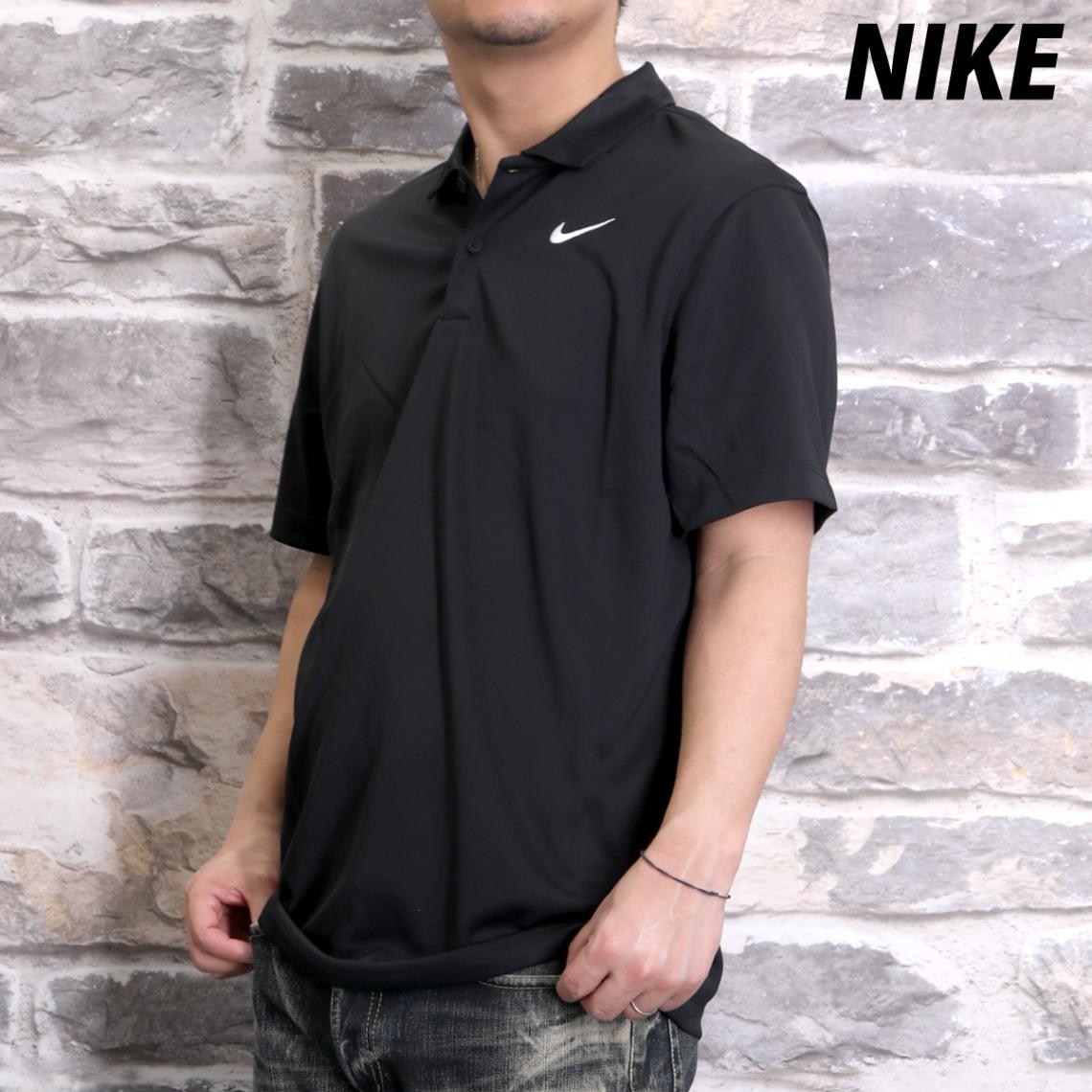 ナイキ ポロシャツ メンズ ブランド 半袖 テニス 吸汗 速乾 ドライ ワンポイント ナイキコート BLK NIKE DH0858 SALE セール