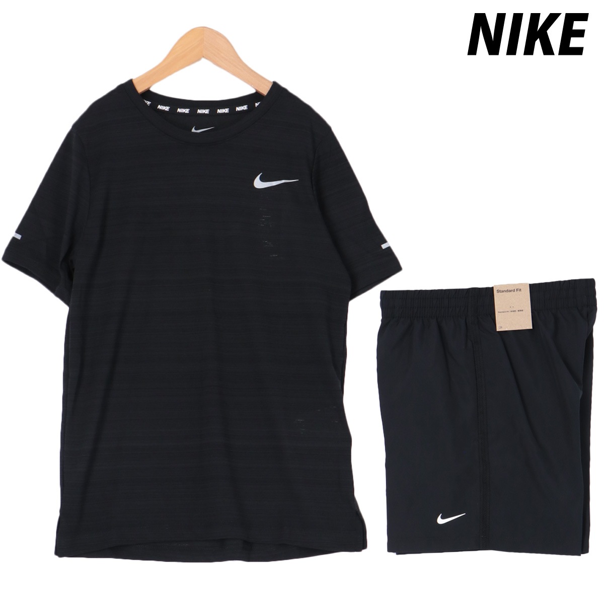 ナイキ Tシャツ ハーフパンツ 上下 セットアップ ジュニア ブランド 半袖 吸汗 速乾 ドライ 短パン Dri-FIT マイラー マルチ+ BLK NIKE DD3055 新作 優良配送