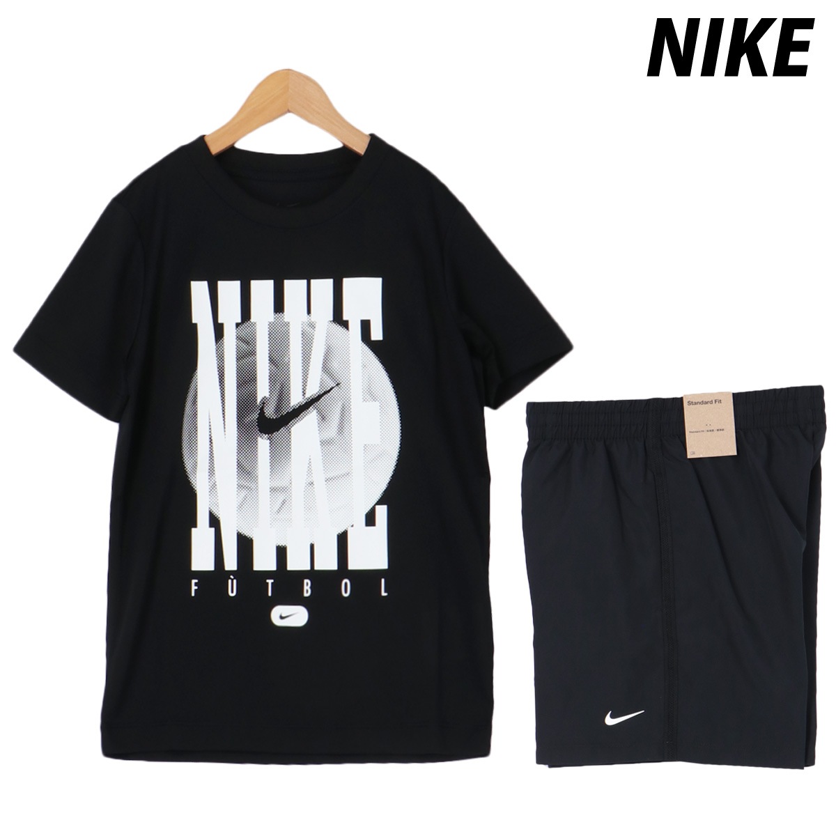 ナイキ Tシャツ ハーフパンツ 上下 セットアップ ジュニア 半袖 吸汗 速乾 ドライ 短パン ビッグロゴ レジェンド マルチ+ BLK NIKE HQ3257 新作 優良配送