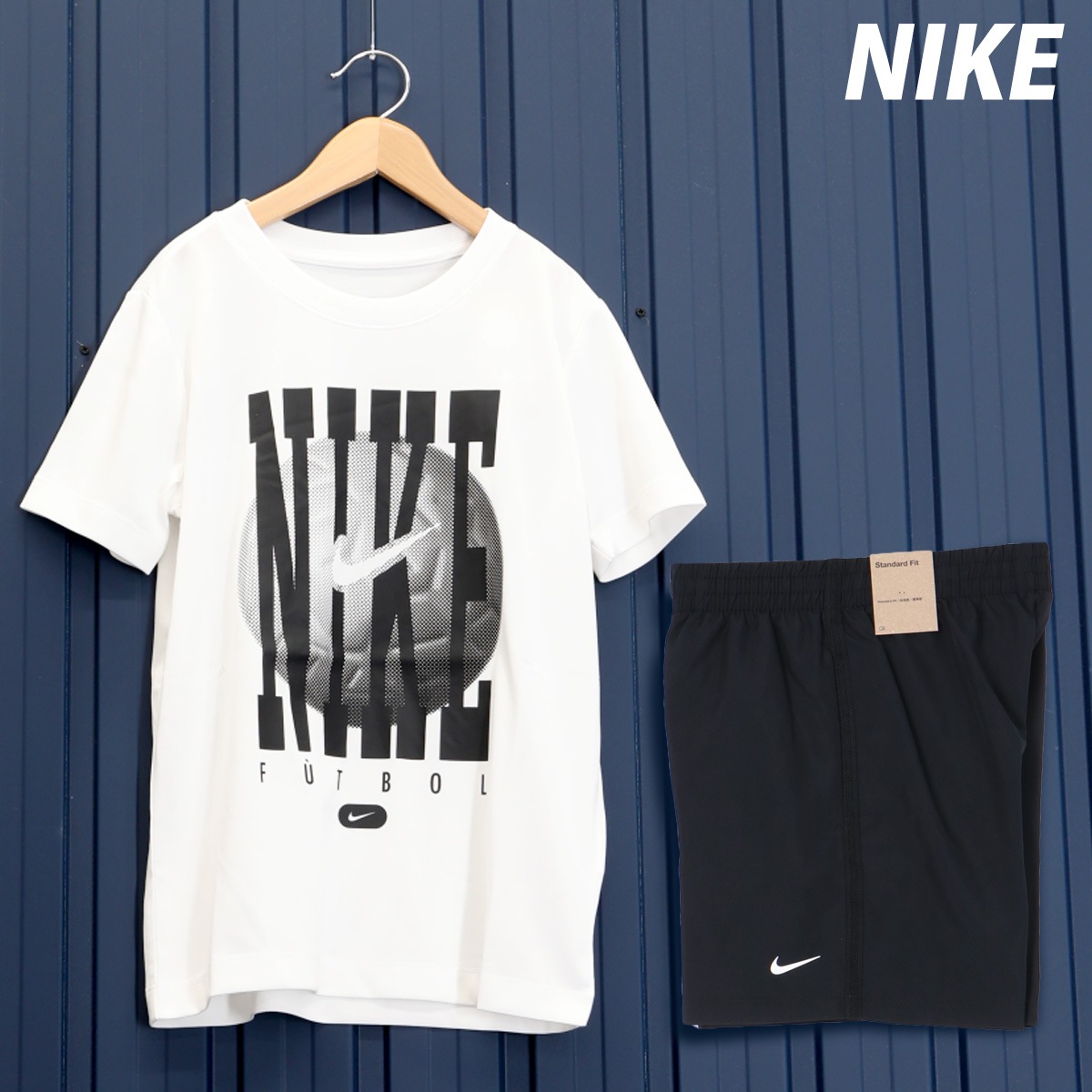 ナイキ Tシャツ ハーフパンツ 上下 セットアップ ジュニア 半袖 吸汗 速乾 ドライ 短パン ビッグロゴ レジェンド マルチ+ WHT NIKE HQ3257 新作 優良配送