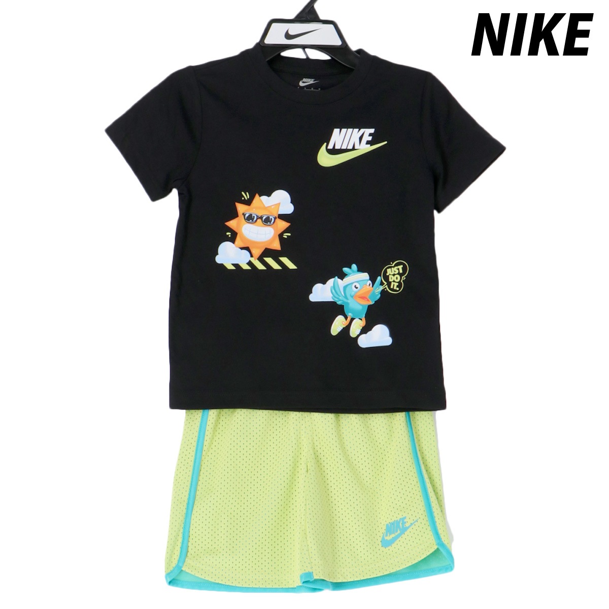 ナイキ Tシャツ ハーフパンツ 上下 セットアップ ジュニア ブランド 半袖 ショートパンツ 短パン 2点セット 上下セット ギフト プレゼント JUST BELIEVE YEL NIKE 86M971 新作