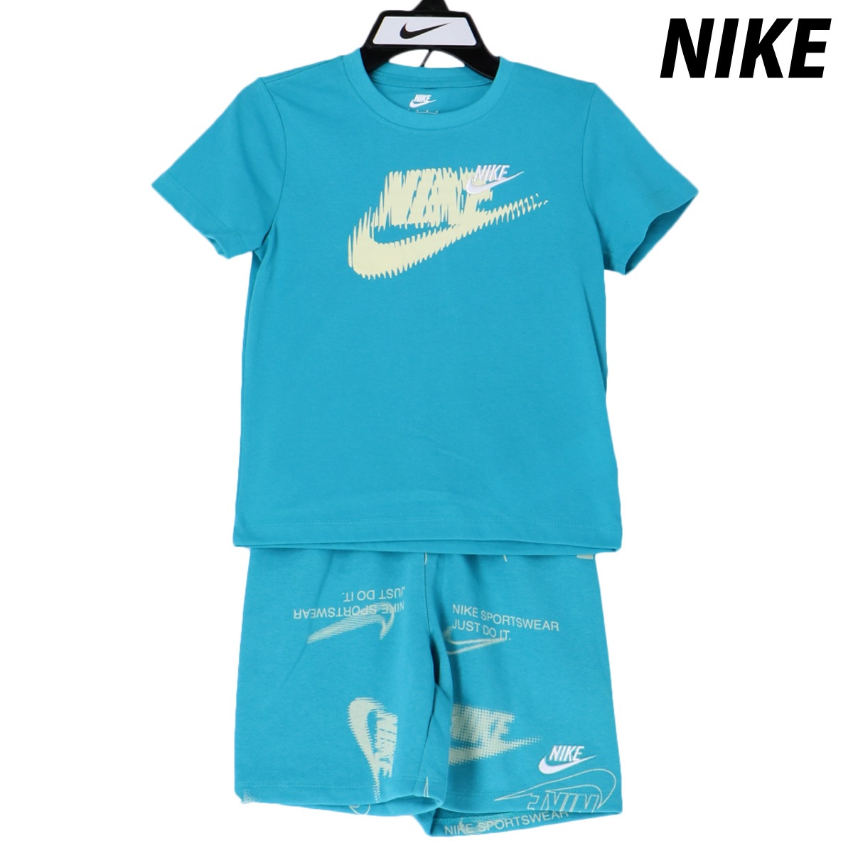 ナイキ Tシャツ ハーフパンツ 上下 セットアップ ジュニア 半袖 スウェットパンツ バックプリント付き 短パン 2点セット 上下セット プレゼント ギフト CLUB BRAND ENERGY TQS NIKE 86M947 新作