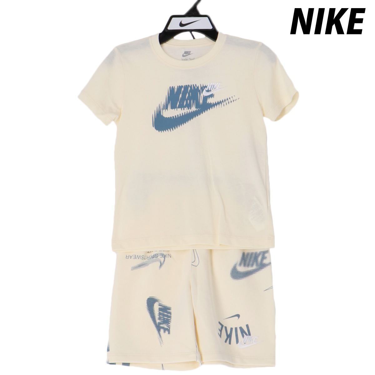 ナイキ Tシャツ ハーフパンツ 上下 セットアップ ジュニア 半袖 スウェットパンツ バックプリント付き 短パン 2点セット 上下セット プレゼント ギフト CLUB BRAND ENERGY OFW NIKE 86M947 新作