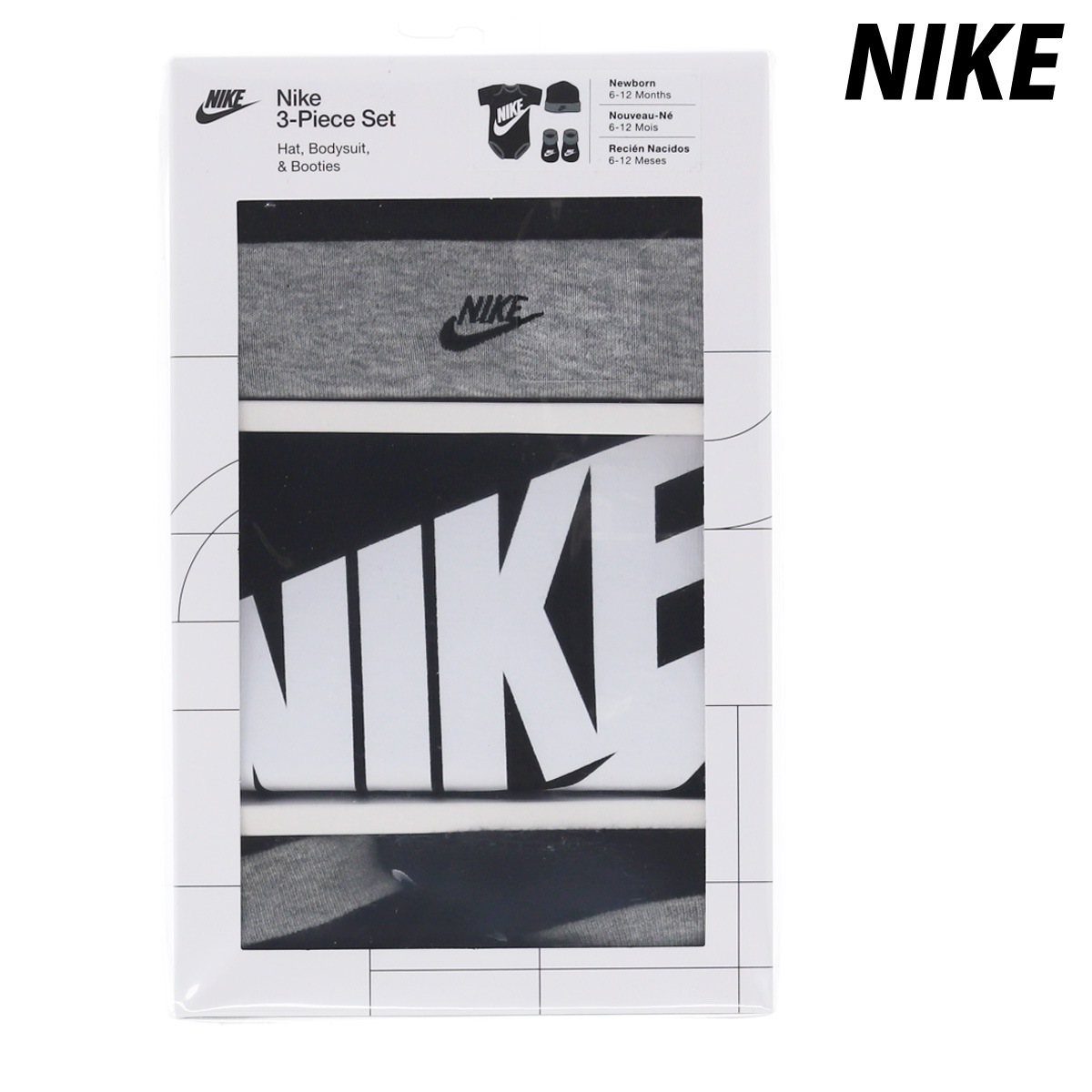 ナイキ Tシャツ ジュニア ブランド 半袖 ベビー 3点セット ロンパース カバーオール ソックス 帽子 出産祝い ギフト FUTURA LOGO BLK NIKE MN0073 SALE セール 優良配送