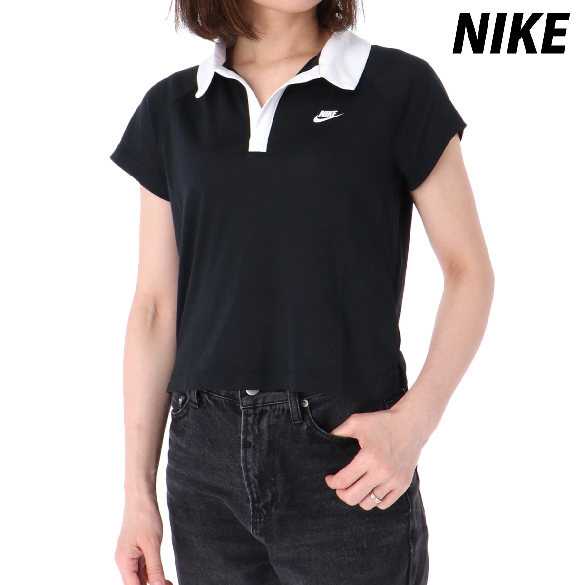 ナイキ スポーツウェア レトロ ポロシャツ レディース NIKE 半袖 吸汗 速乾 IH8503 010 優良配送 BLK 新作