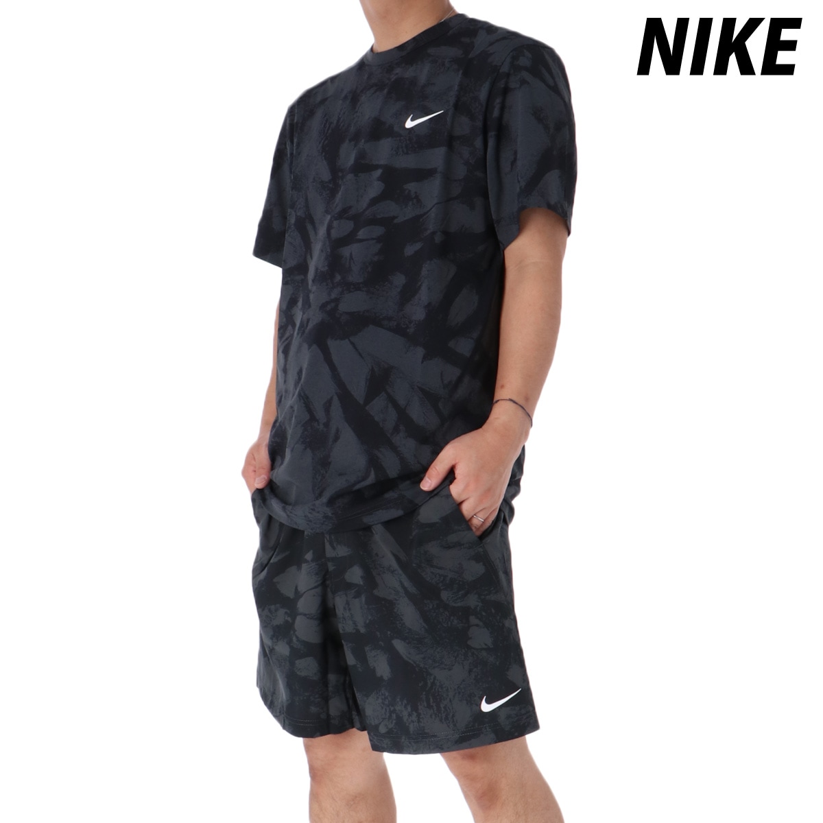 ナイキ Tシャツ ハーフパンツ 上下 セットアップ メンズ ドライ 半袖 ハイバース BLK NIKE HV0440 新作 優良配送