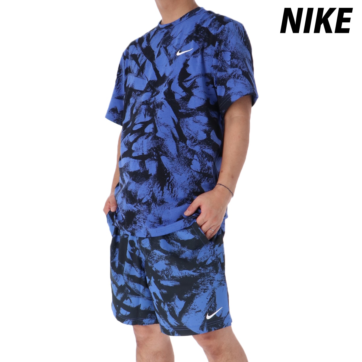 ナイキ Tシャツ ハーフパンツ 上下 セットアップ メンズ ドライ 半袖 ハイバース BLU NIKE HV0440 新作 優良配送