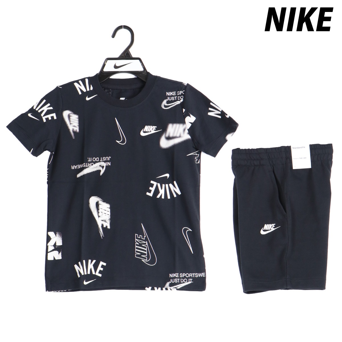 ナイキ Tシャツ ハーフパンツ 上下 セットアップ ジュニア コットン 綿100% クラブ BLK NIKE HQ9292 新作 優良配送