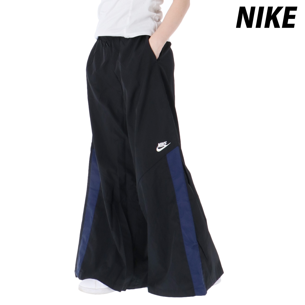 ジャージ 下 レディース ナイキ ロングパンツ NSW ウインドパンツ ワイドパンツ ブランド NIKE IH8509 優良配送 新作 BLK