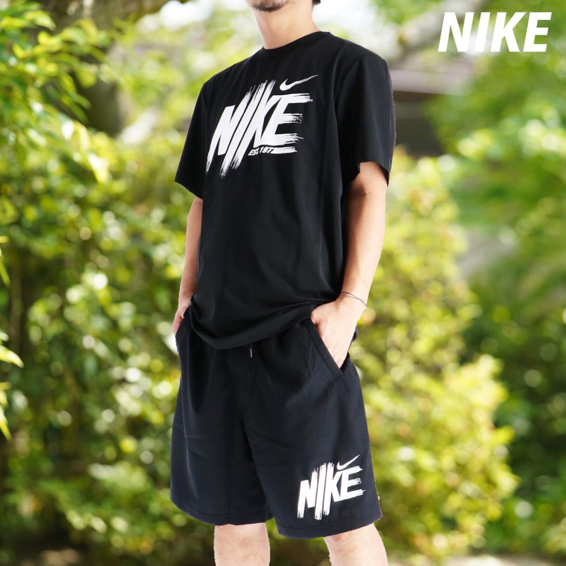 ナイキ Tシャツ ハーフパンツ 上下 セットアップ メンズ ドライ 半袖 ランニング ジョギング ヨガ ハイバース BLK NIKE HV0382 新作 優良配送