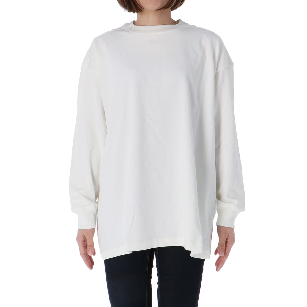 【93】ナイキ ロンT ニット DR5285-100 ホワイト 2XLサイズ 長袖Tシャツ レディース ブランド ナイキ スポーツ Tシャツ ロン