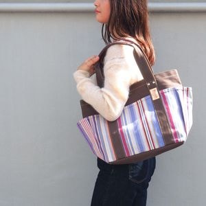 2025 Autumn【U126B】4ポケットトートM(ヴァレンソル ヴィオレ ラヴァンド/VALENSOLE Violet Lavande)※無地生地…ブラウン