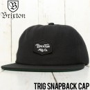 BRIXTON ブリクストン TRIG SNAPBACK CAP スナップバックキャップ 00749 BLACK|BRIXTON|SPECIAL PRICE