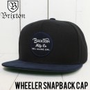 【送料無料】 BRIXTON ブリクストン WHEELER SNAPBACK CAP スナップバックキャップ 00375 BLKWN|NEW ARRIVALS