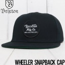 【送料無料】 BRIXTON ブリクストン WHEELER SNAPBACK CAP スナップバックキャップ 00375 BLACK|NEW ARRIVALS