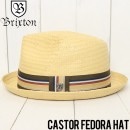 ［訳あり商品］BRIXTON ブリクストン CASTOR FEDORA HAT ストローハット フェドラハット 00002 TAN|HAT|B-OUTLET