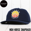 ̵SEAGER  HIGH HORSE SNAPBACK ʥåץХåå NAVY