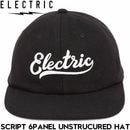 ELECTRIC エレクトリック ストラップキャップ  帽子 SCRIPT 6PANEL UNSTRUCURED HAT ECC13T BLK 日本代理店正規品|NEW ARRIVALS