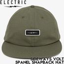 ELECTRIC エレクトリック スナップバックキャップ  帽子 SIDEWAYS VOLT 5PANEL SNAPBACK HAT ECC08T OLIVE(RIPSTOP) 日本代理店正規品|NE