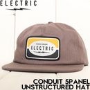 ELECTRIC エレクトリック スナップバックキャップ  帽子 CONDUIT 5PANEL UNSTRUCTURED HAT ECC09T BROWN 日本代理店正規品|NEW ARRIVALS