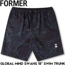 FORMER フォーマー ボードショーツ ストレッチショーツ ハイブリッド GLOBAL MIND SWANS 18 SWIM TRUNK FBO-25303 BLK 25SU 日本代理店正規品|NE