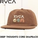 RVCA ルーカ DEEP THOUGHTS CORD SNAPBACK スナップバックキャップ 帽子 BF042989 日本代理店正規品|NEW ARRIVALS