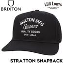 BRIXTON �֥ꥯ���ȥ� ����å� ��� ��ǥ����� ���ʥåץХå�����å� 5�ѥͥ륭��å� �����֥Х����� �ɽ�����å� STRATTON SNAPBACK BLACK 12135 26FW ��������Ź������