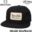 BRIXTON �֥ꥯ���ȥ� ����å� ��� ��ǥ����� ���ʥåץХå�����å� 6�ѥͥ륭��å� �ե�åȥХ����� �ѥå�����å� GRADE SNAPBACK 12184 BKOFF 26FW ��������Ź������