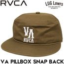 RVCA �롼�� ����å� ��� ���ʥåץХå�����å� �ե�åȥХ����� �����ɽ� VA PILLBOX SNAP BACK OLV BG042902 26FW ��������Ź������