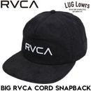 RVCA �롼�� ����å� ��� ���ʥåץХå�����å� �����ǥ���� �ե�åȥХ����� �����ɽ� BIG RVCA CORD SNAPBACK BLK BG042980 26FW ��������Ź������