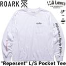 ROARK �������� ����T ��� ĹµT����� �ݥ��å�T����� �ߥɥ륦������ ���� �ɽ� "REPESENT" L/S POCKET TEE RLTJ1271-WHT WHITE �ۥ磻�� 26HOLIDAY ��������Ź������