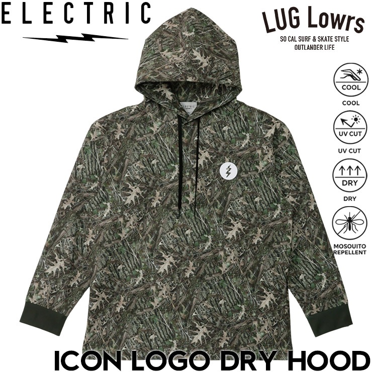 ELECTRIC ���쥯�ȥ�å� ��å��奬���� ��� Ĺµ�ѡ����� �ɥ饤�ա��� UV���å� �ۿ�®�� �ܿ��䴶 �ɲ�ù� ICON LOGO DRY HOOD TREE CAMO E26SU05 26SP ��������Ź������