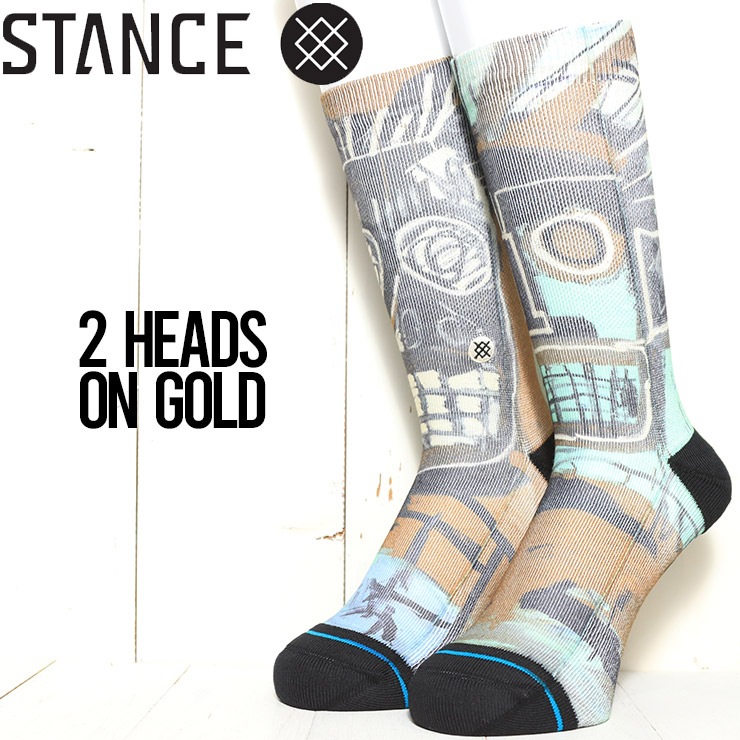 [åݥб] STANCE  2 HEADS ON GOLD SOCKS å  ˥å A558D21HEG